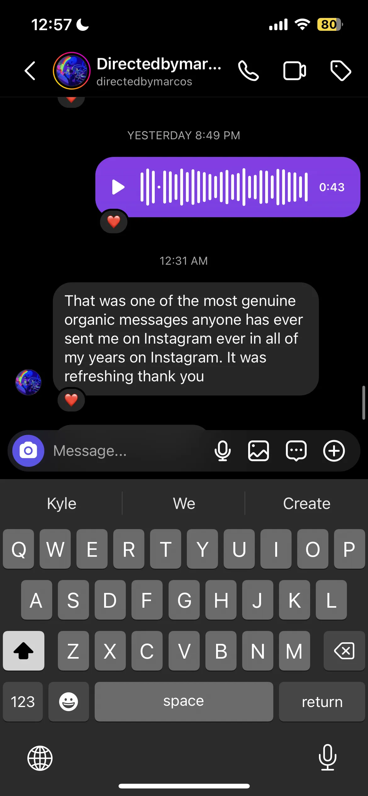 Member message about a genuine, refreshing outreach approach