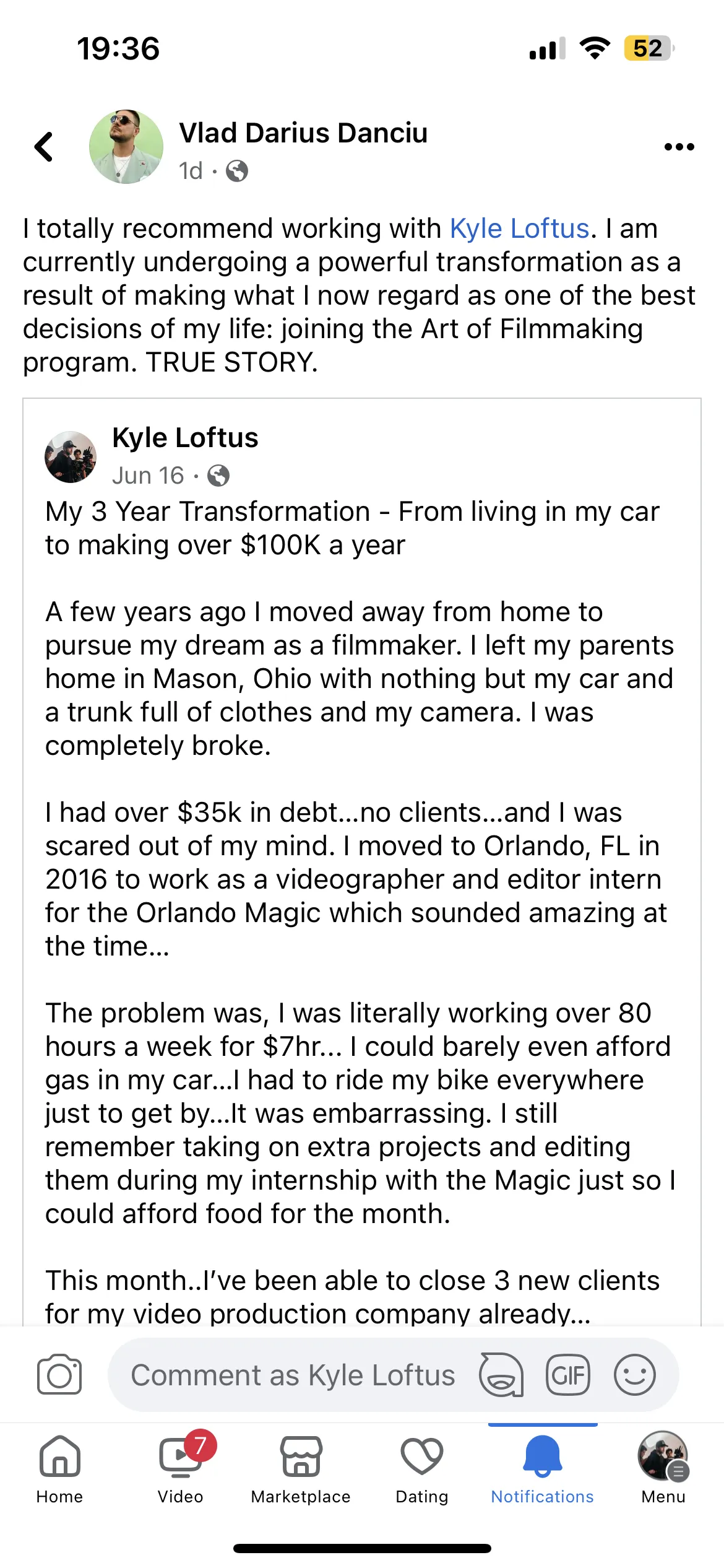 Member post on a three-year transformation to over $100K a year