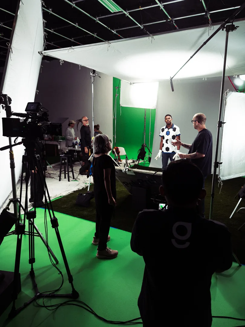 Kyle Loftus on set for the Gatorade and Pepsi production