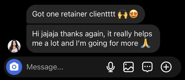 Member closing a retainer with strategies from the workshop