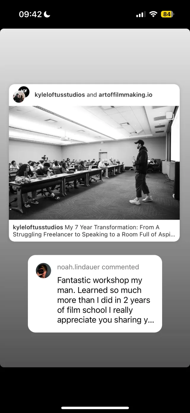 Member message: I learned more in this workshop than two years of film school